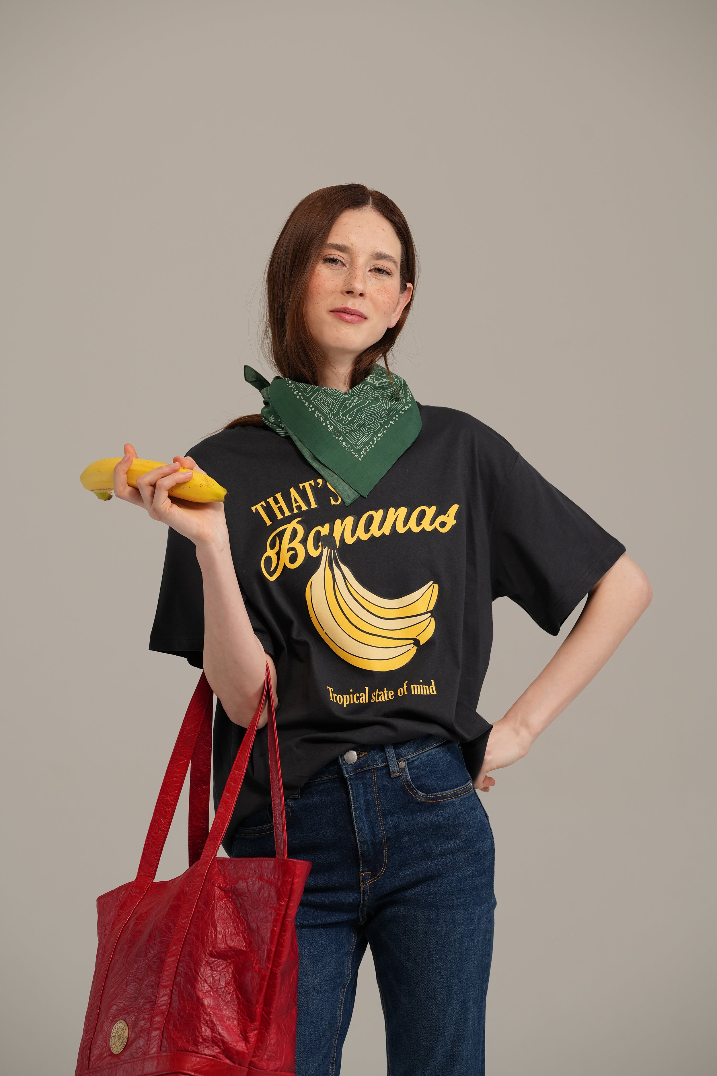 Globe Trotter Green Cotton Bandana