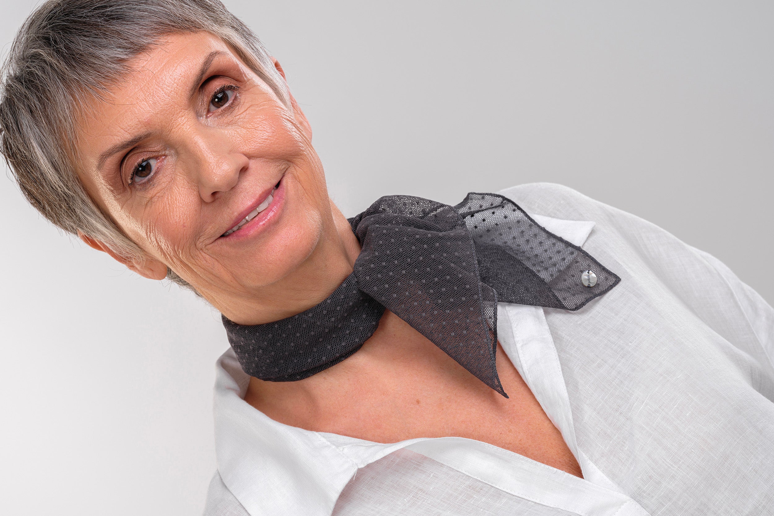 Point d’Esprit Matte Gray