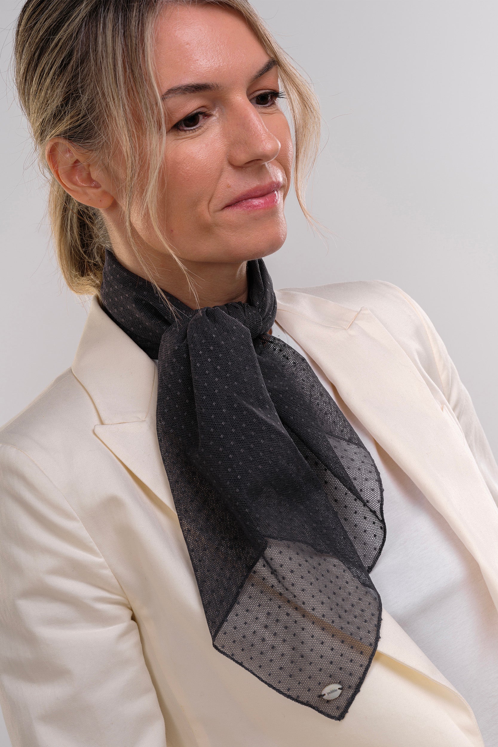 Point d’Esprit Matte Gray