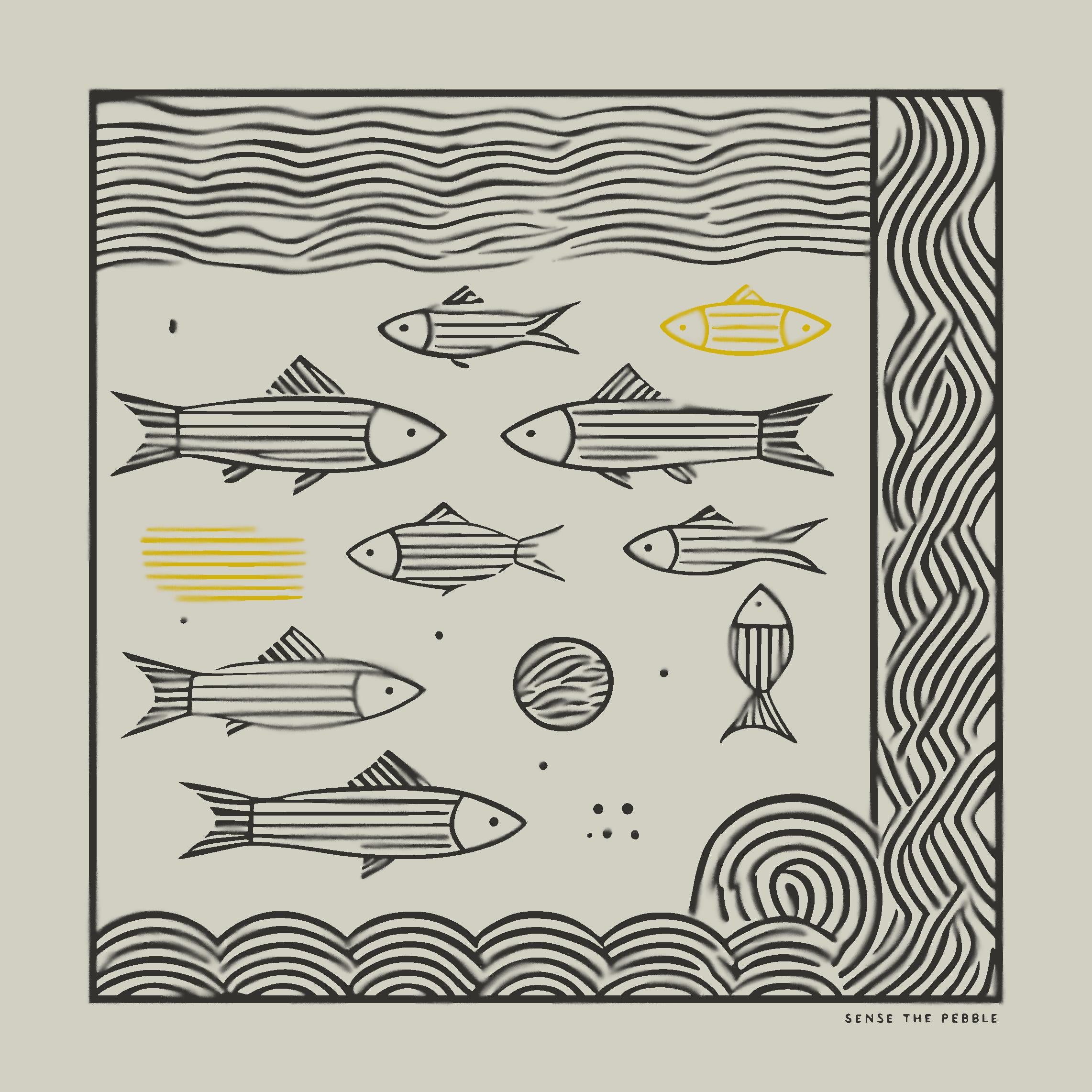 Happy Fish Black and Yellow