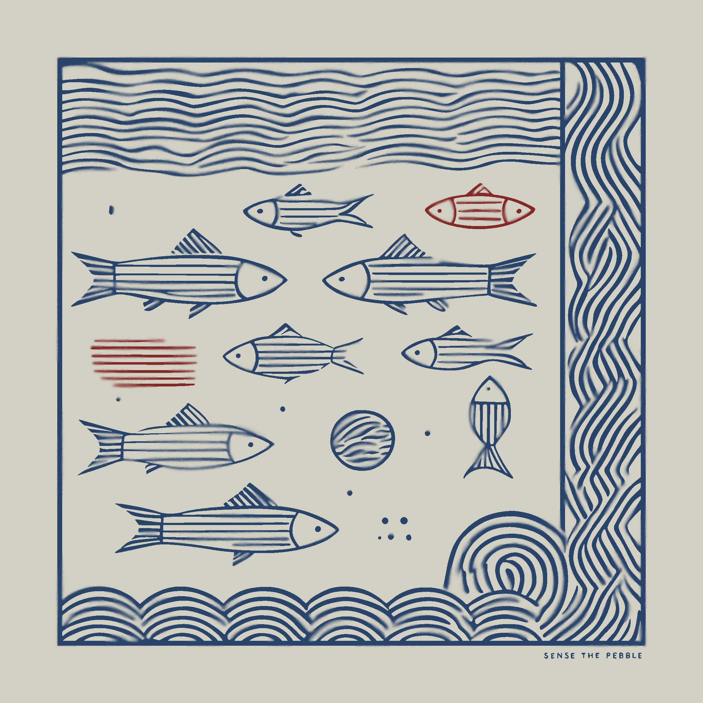 Happy Fish Blue and Red