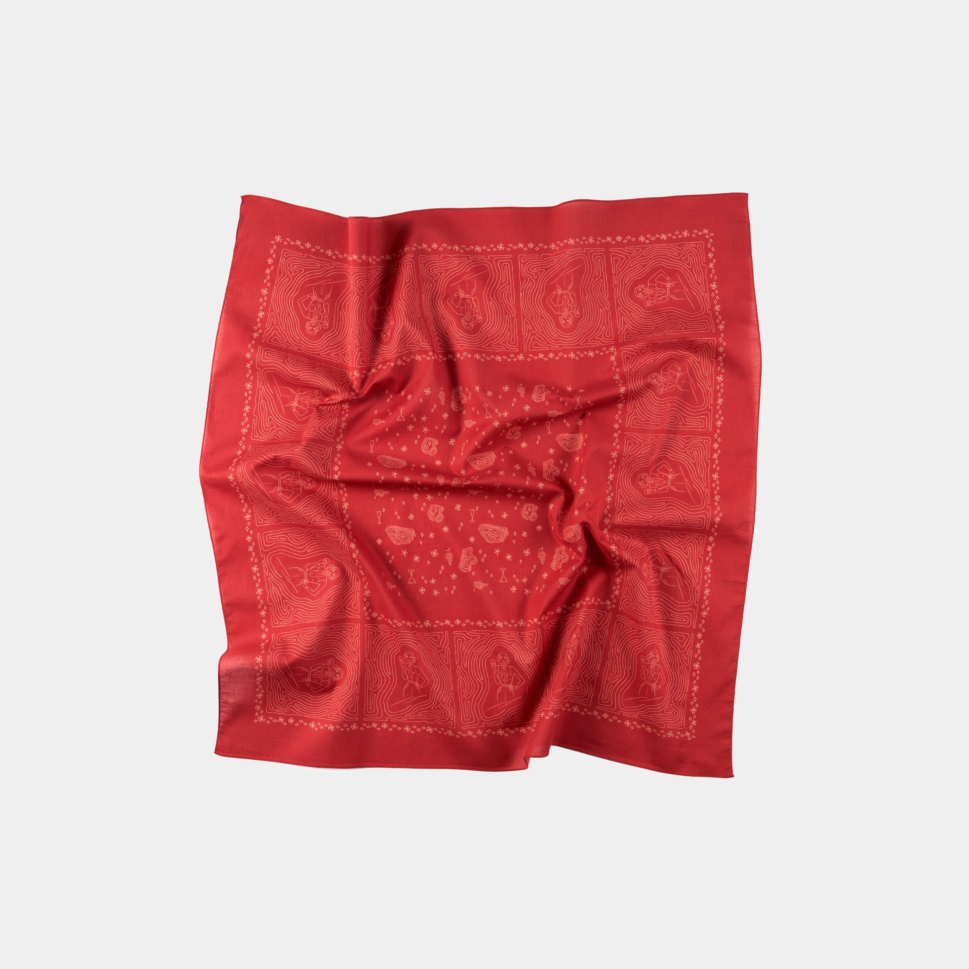 Vino Lover Wine Red Cotton Bandana