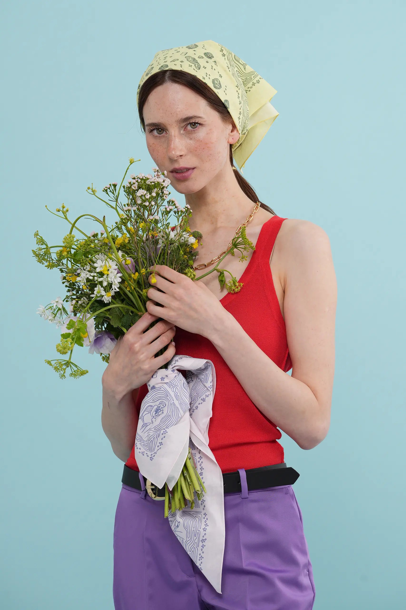 The Girl Who Loves Reading Yellow Cotton Bandana