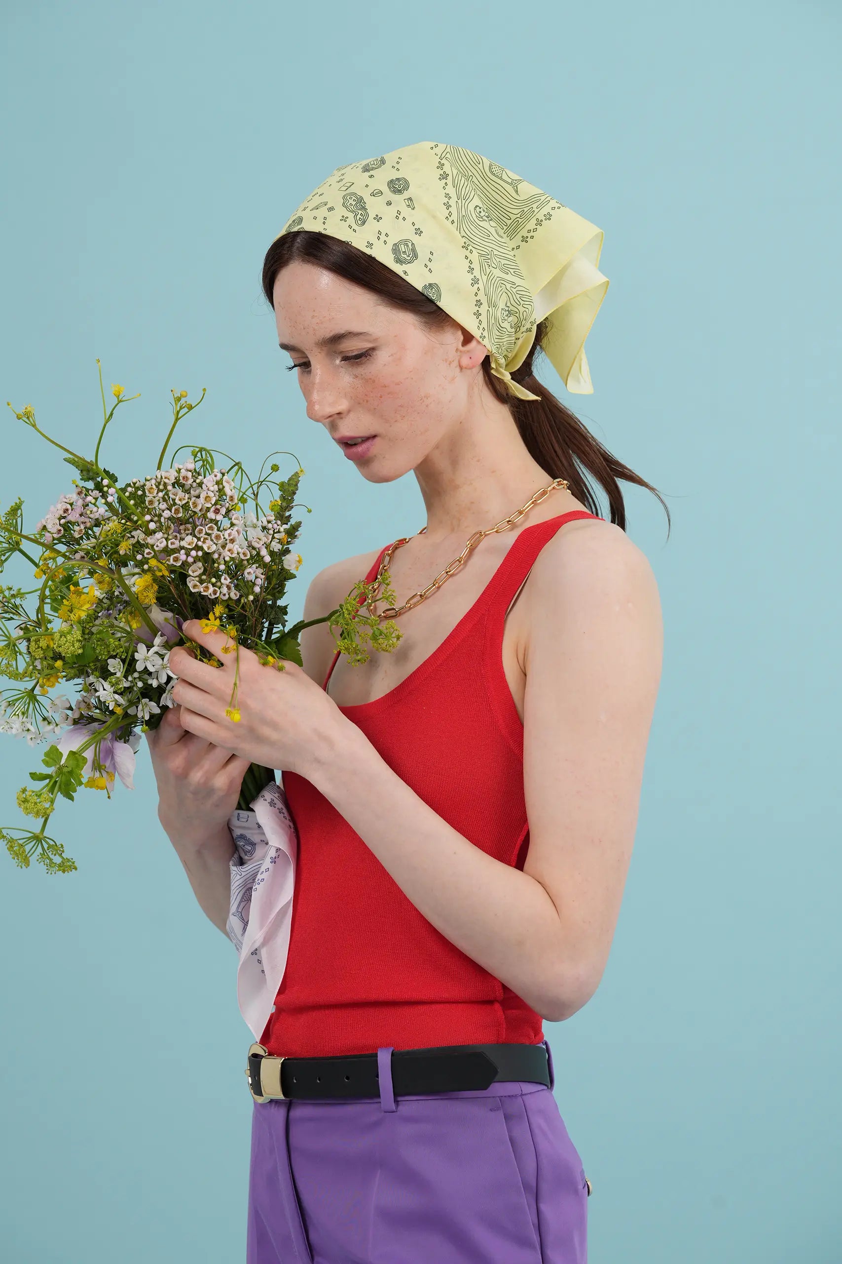 The Girl Who Loves Reading Yellow Cotton Bandana