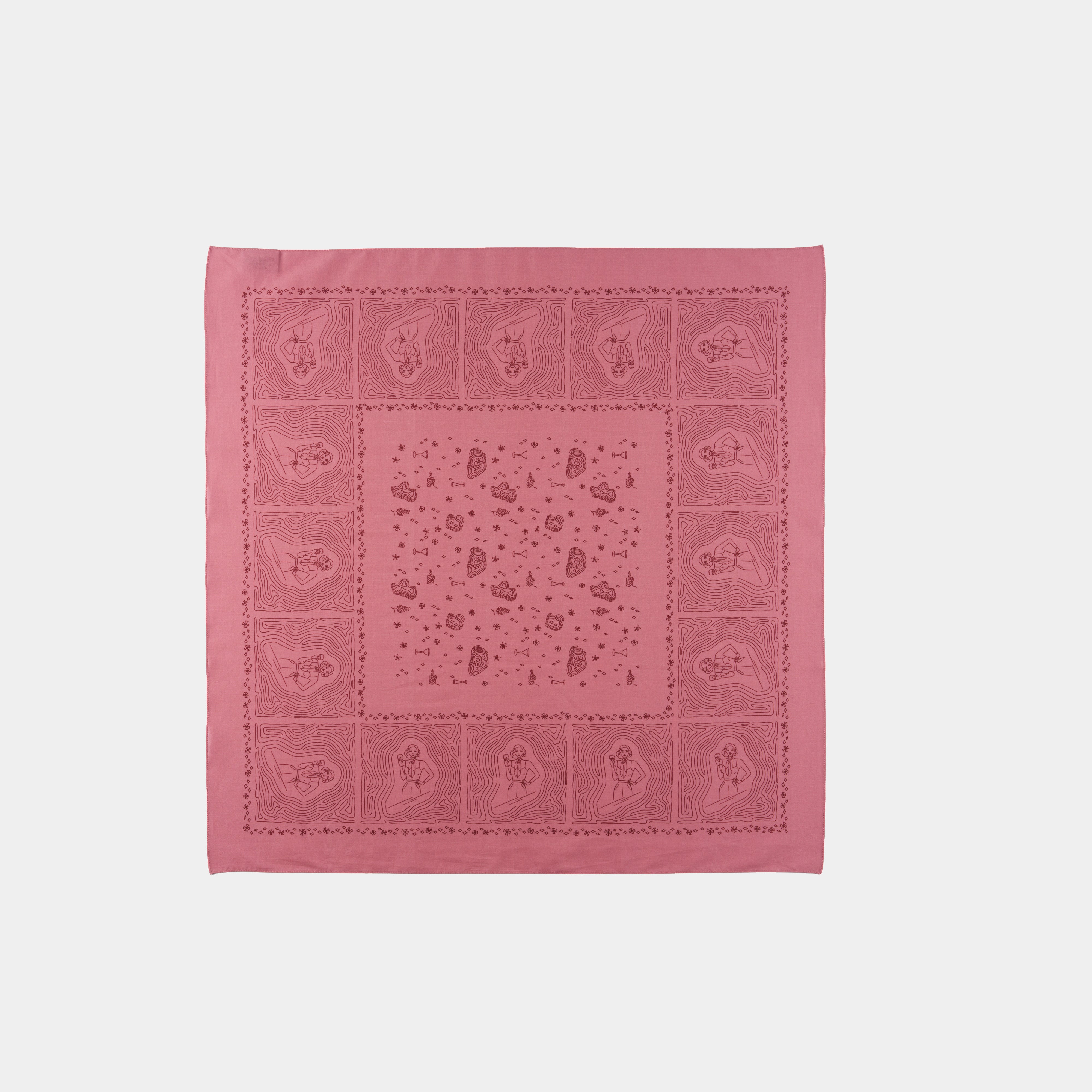 Vino Lover Rose Cotton Bandana