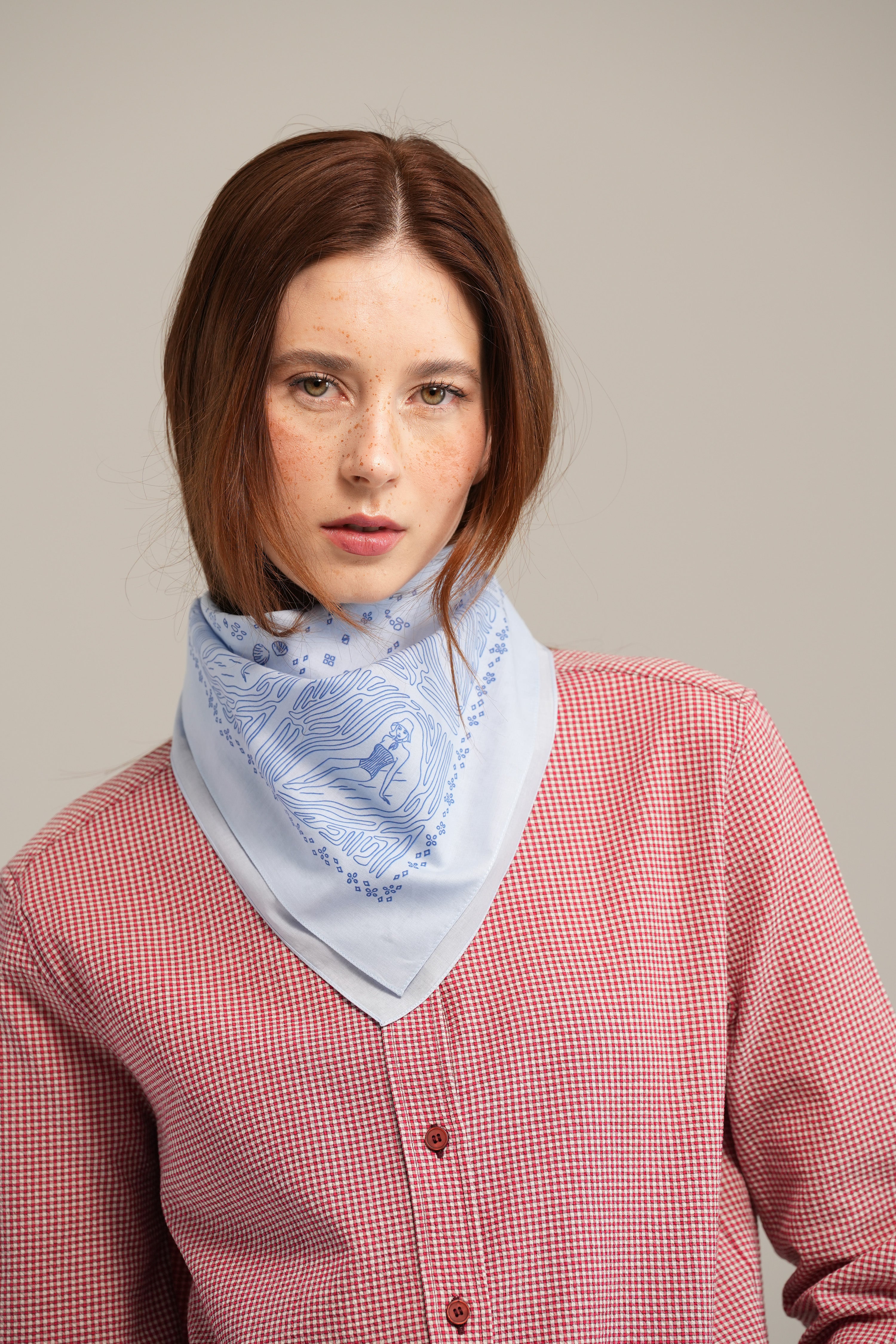 Beach Babe Light Blue Cotton Bandana