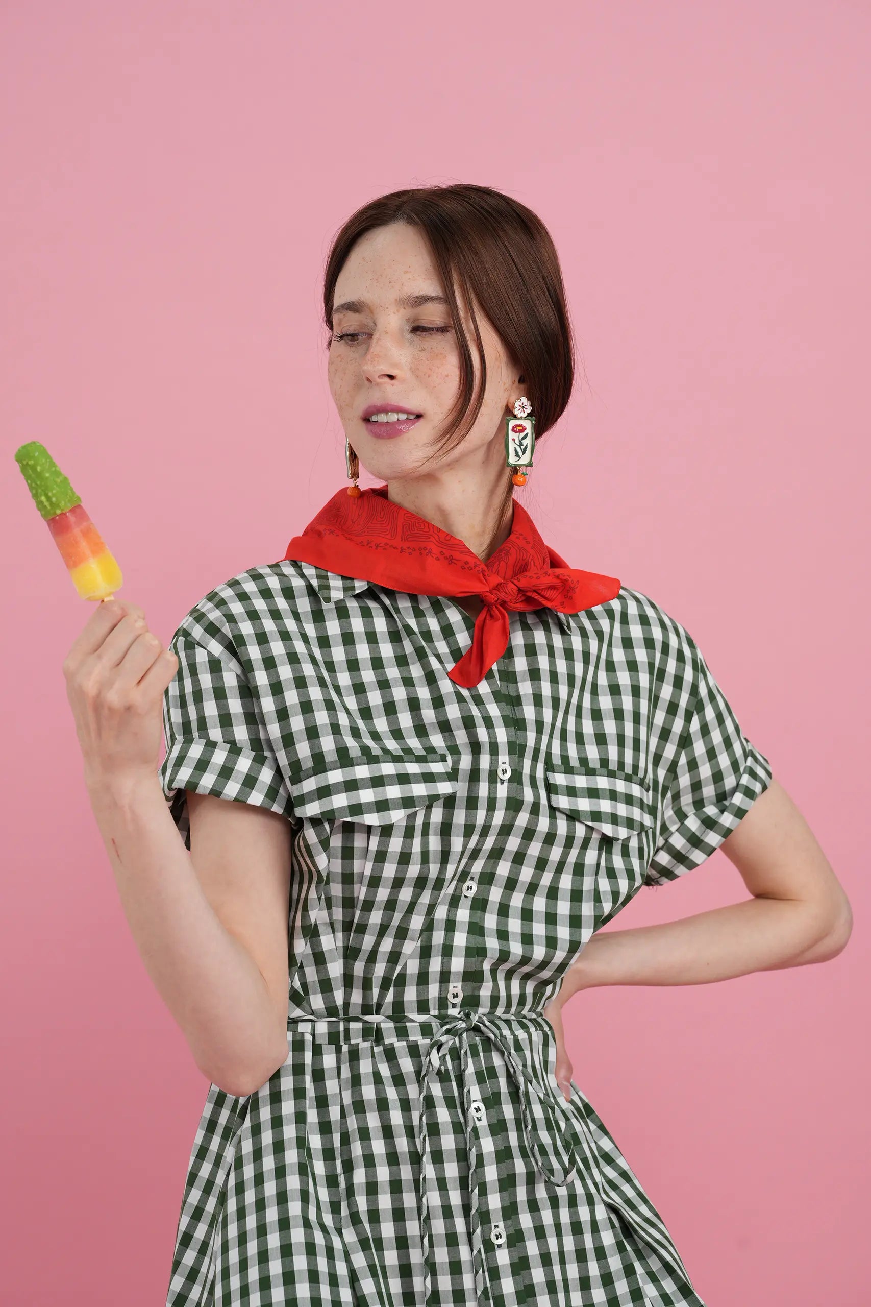Globe Trotter Strawberry Red Cotton Bandana