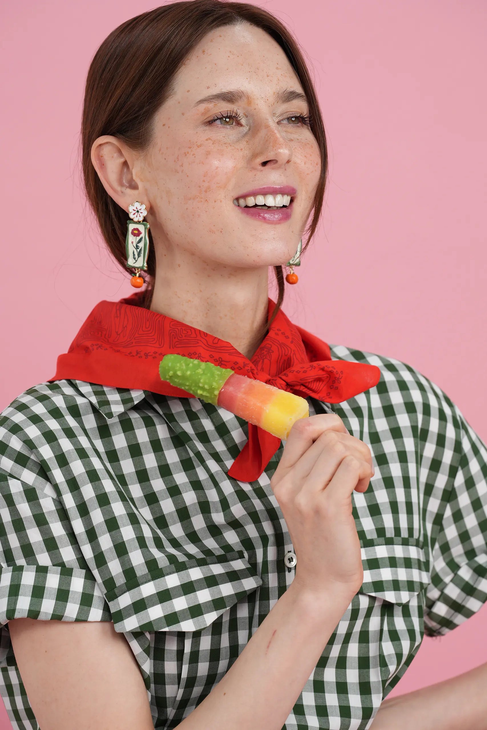Globe Trotter Strawberry Red Cotton Bandana